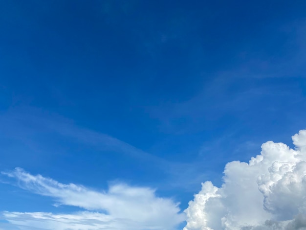 Панорама голубого неба с облаками и солнечным фоном