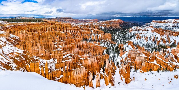 Panorama of Bryce Canyon in winter- Utah, the United States