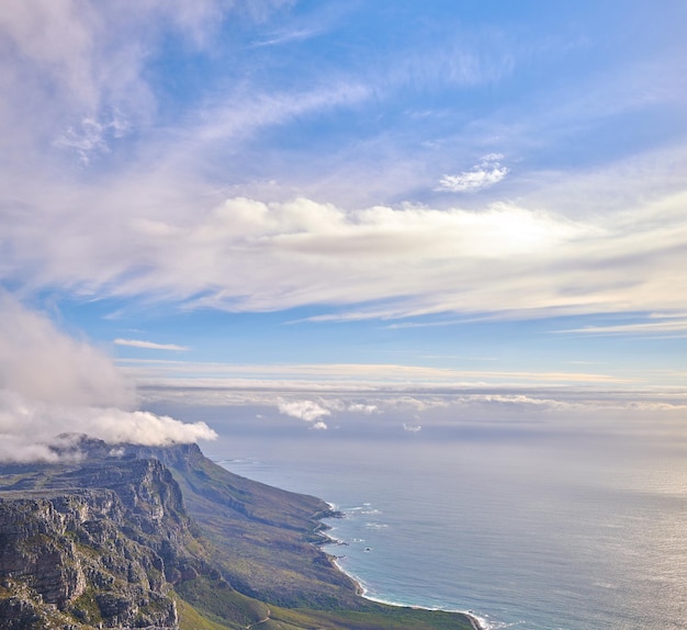 Premium Photo | Panorama of a calm ocean and mountains with a cloudy blue cloudy sky background and copy space stunning nature landscape of the sea and horizon against the twelve apostles Premium Photo | Panorama of a calm ocean and mountains with a cloudy blue cloudy sky background and copy space stunning nature landscape of the sea and horizon against the twelve apostles