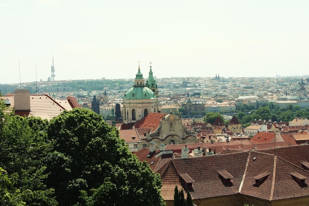 Panorama of Charles bridge Prague