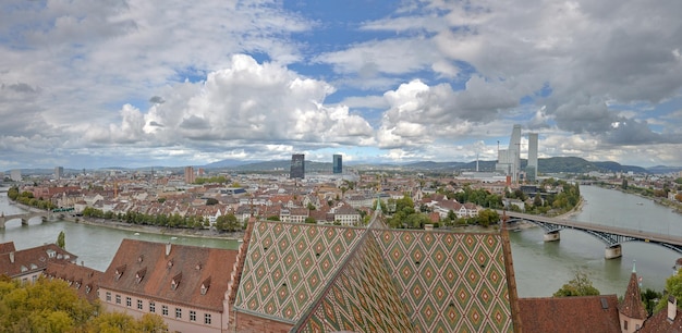 Panorama of the city of Basel in Switzerland