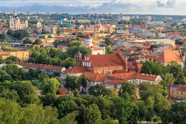 Panorama of the city. The historic center of Vilnius