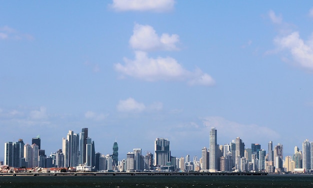 Panorama city panama wolkenkrabbers en gebouwen in panama
