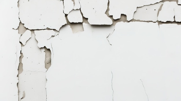 Panorama of a concrete wall with old cracked flaking paint background