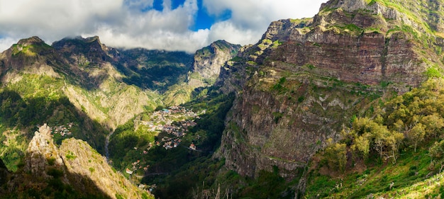 Panorama of Curral das Freiras valley in Madeira