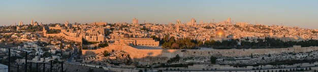 Panorama Dawn on the Temple Mount in Jerusalem