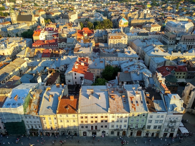 Lviv 유럽 도시의 파노라마