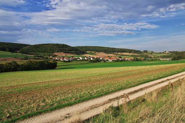 The panorama of fields in Bavaria, Germany