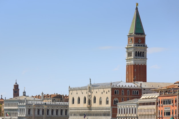 Photo panorama from venice, italy. famous italian landmarks. art and architecture