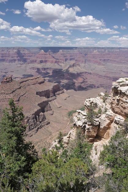 Panorama Grand canyon. Scenic view Arizona USA from the South Rim. Amazing panoramic picture of the Grand Canyon National Park.