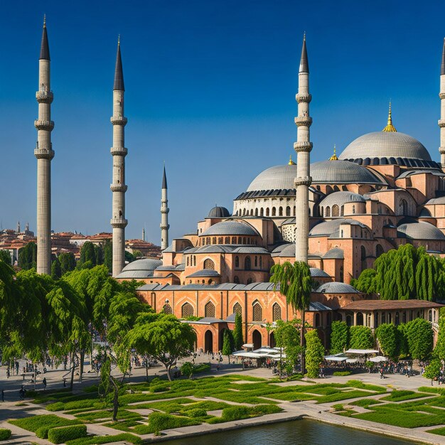 Panorama of hagia sophia in istanbul