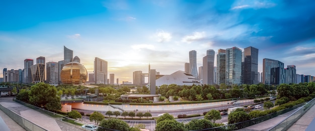 Panorama of Hangzhou Qianjiang New Town