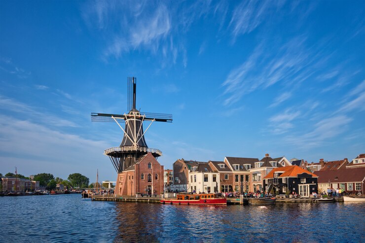 Photo panorama of harlem, netherlands