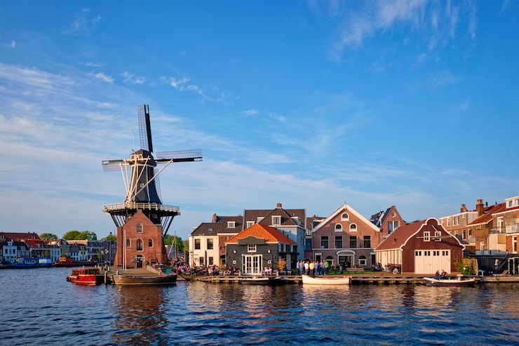 Photo panorama of harlem, netherlands