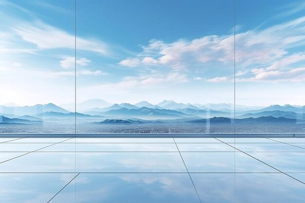 Panorama Horizontal view for a glass panels Template banner Elements furnished