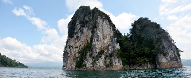 Panorama of lake at Khao Sok National Park in Surat Thani Thailand