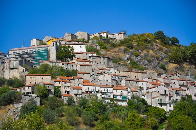 Panorama of Longano a medieval town in the Molise region Italy