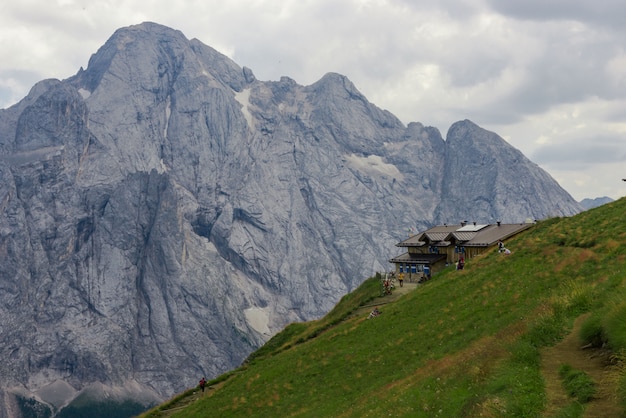 Panorama over the Marmolada Glacier