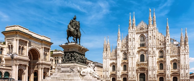 Panorama of the Milan city center Italy