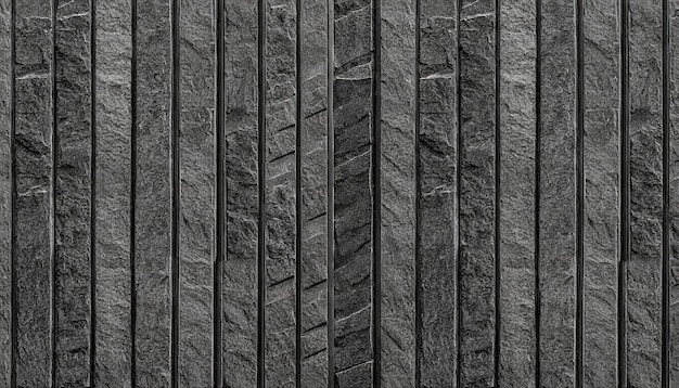 ストライプの質感とシームレスな背景を持つ近代的な黒い石の壁のパノラマ