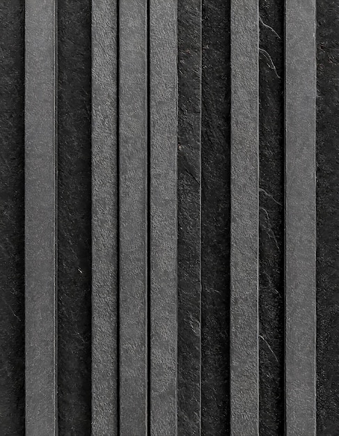 Photo panorama of modern black stone wall with stripes texture and seamless background