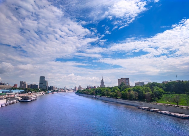 Panorama of the Moskva river in Russia