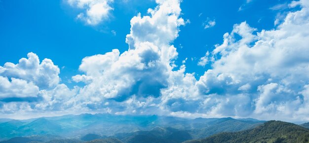 Panorama mountain complex sky and clouds