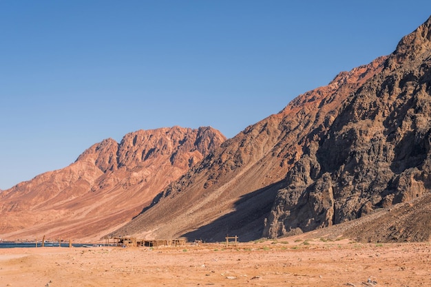 Panorama in mountain range at sinai egypt similar to Martian landscapes