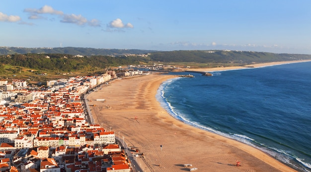 Panorama of Nazare, Portugal. View from hill