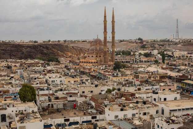 Photo panorama od old town  mountains of sharm el sheikh egypt