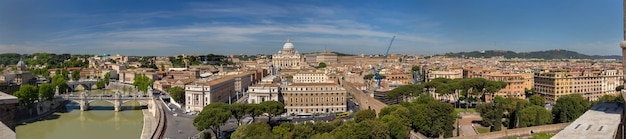 サンタンジェロ城からのローマとバチカンのパノラマ