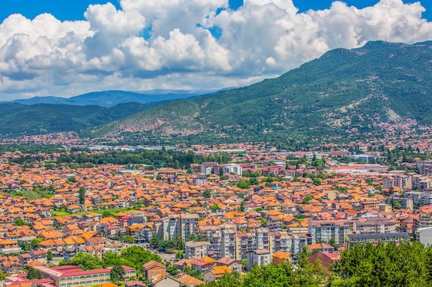 Panorama Ohrid oude stad Macedonië, Balkan. Selectieve focus