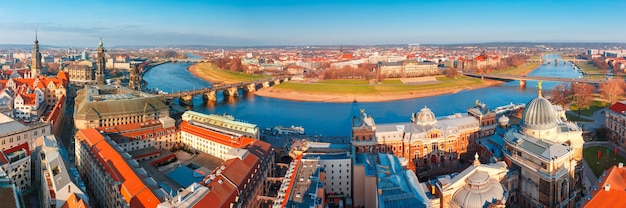 Panorama of Old town and Elbe, Dresden, Germany