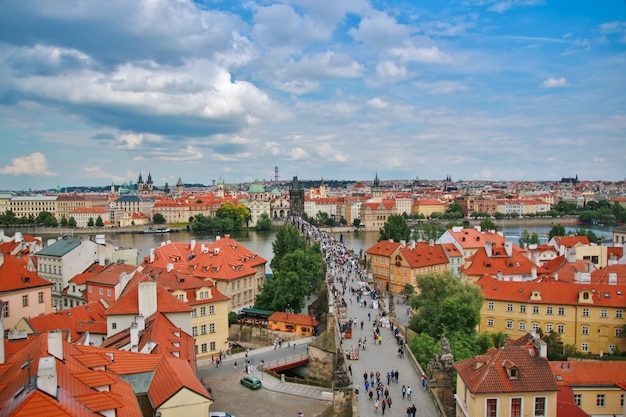 Panorama of the Old Town  in Prague