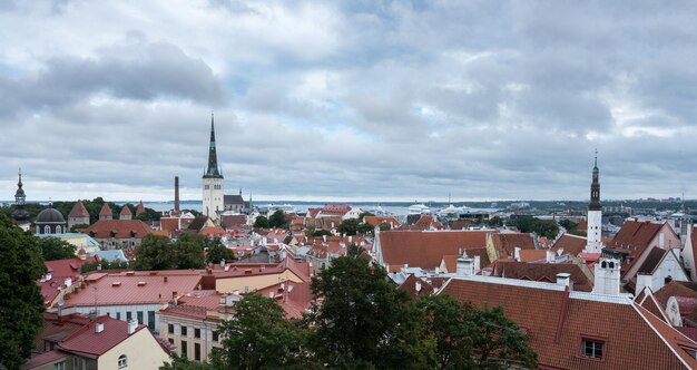 Panorama over old town of Tallinn in Estonia