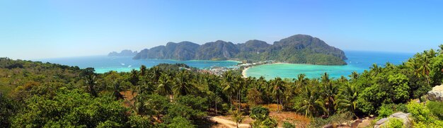 Panorama of PhiPhi island in Thailand