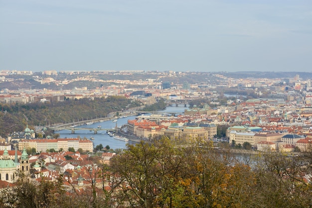 Панорама Праги Река Влтава