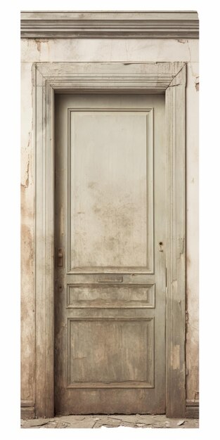 Photo panorama realistic old damaged door in muted tones