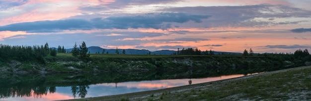 Panorama of the river in the natural Park on Taimyr