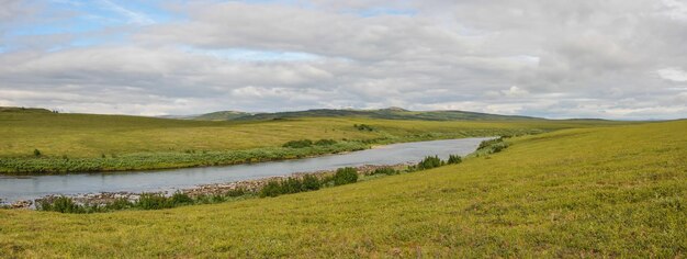 Panorama of the river in the natural Park on Taimyr