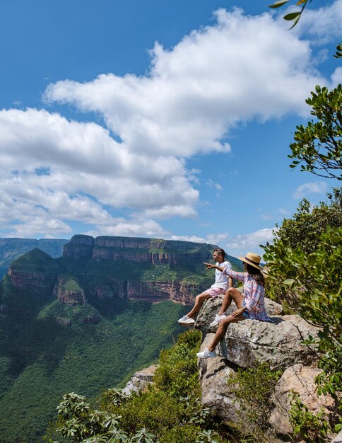 Panorama route south africa blyde river canyon with the three\
rondavels panorama route south africa