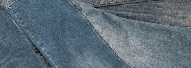 Panorama shabby traditional blue denim  jeans texture