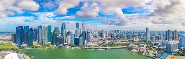 Panorama of Singapore in a summer day