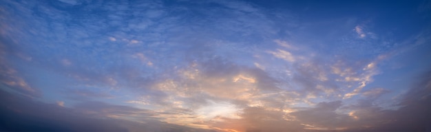 Panorama sky and clouds In the evening