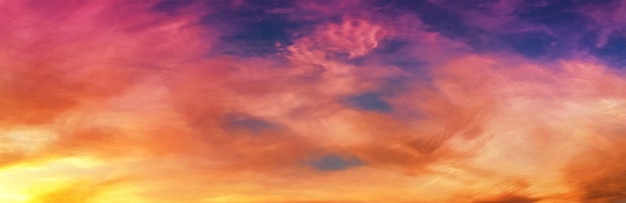 Panorama of the sky at sunset as a drawing Illustration