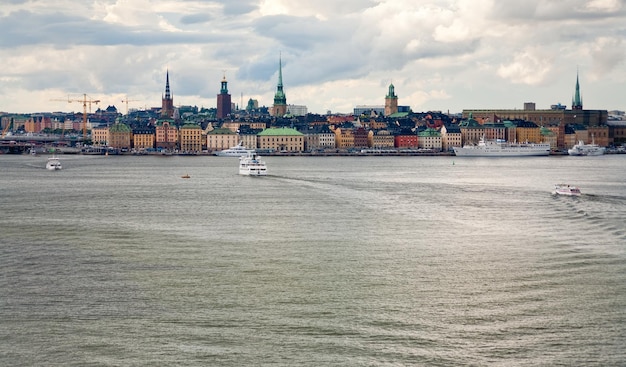 Panorama of Stockholm city in autumn day Sweden