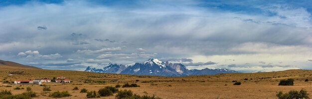 Panorama of torres del paine national park patagonia chile