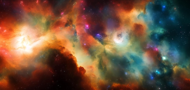 Panorama of universe filled with stars nebula and galaxy element background 3D illustration