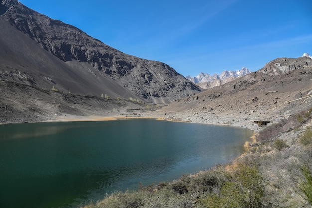 Panorama van bergen en gletsjers in Passu-stad Pakistan