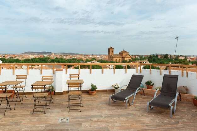 Foto panorama van de stad consuegra spanje